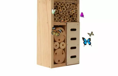 insect bee wildlife house natural wooden bug hotel shelter garden wood nest box image 4