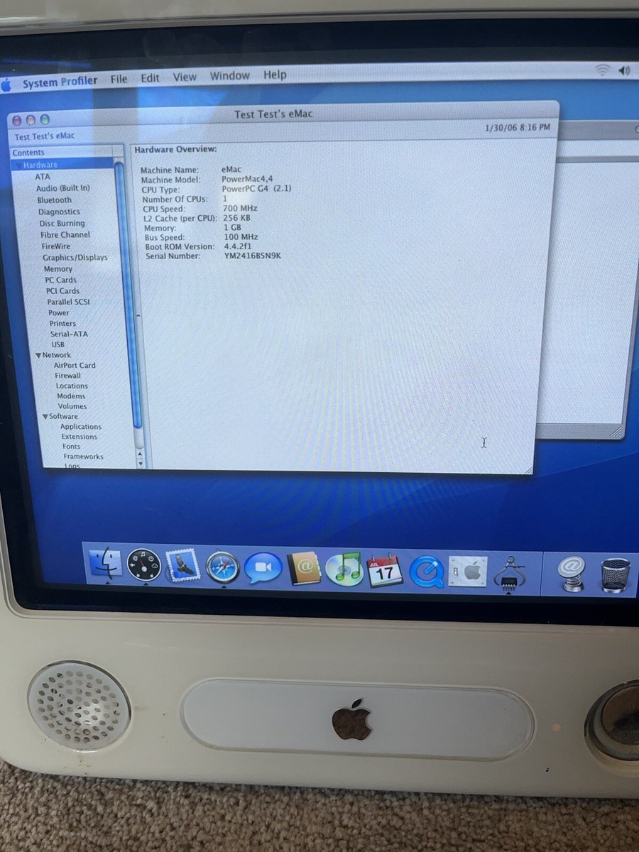 Apple eMac Model A1002 1 GHz PowerPC G4 All in One Desktop