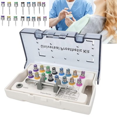 Dental Universal Zahnimplantat Drehmomentschlüssel 10-70Ncm 16 Schraubendreher