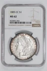 1885-CC MORGAN DOLLAR NGC MS62
