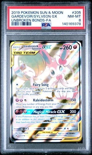 Pokemon Gardevoir & Sylveon Gx Unbroken Bonds Full Art 205/214 PSA 8