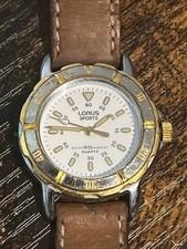 Vtg Lorus Sports V515-6C30 Gold Silver Tone Women's Quartz Watch Collectible