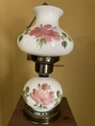 Vintage Hurricane Parlor Lamp “Gone with the Wind” White Milk Glass 1950’s