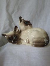 Royal Doulton Siamese Cats Figurine Vintage Bone China Ornament Boxed VGC