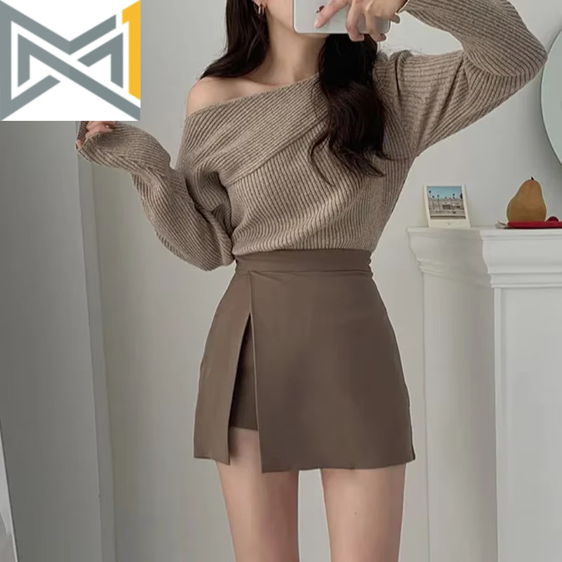 Summer 2023 High Waist A-Line Skirt Shorts Skirt Split Skirt Women Ropa Mujer Mi