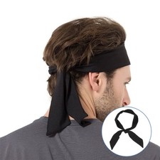 Martial Arts Headband Running Sweatband Black Tie Headbands Athletic