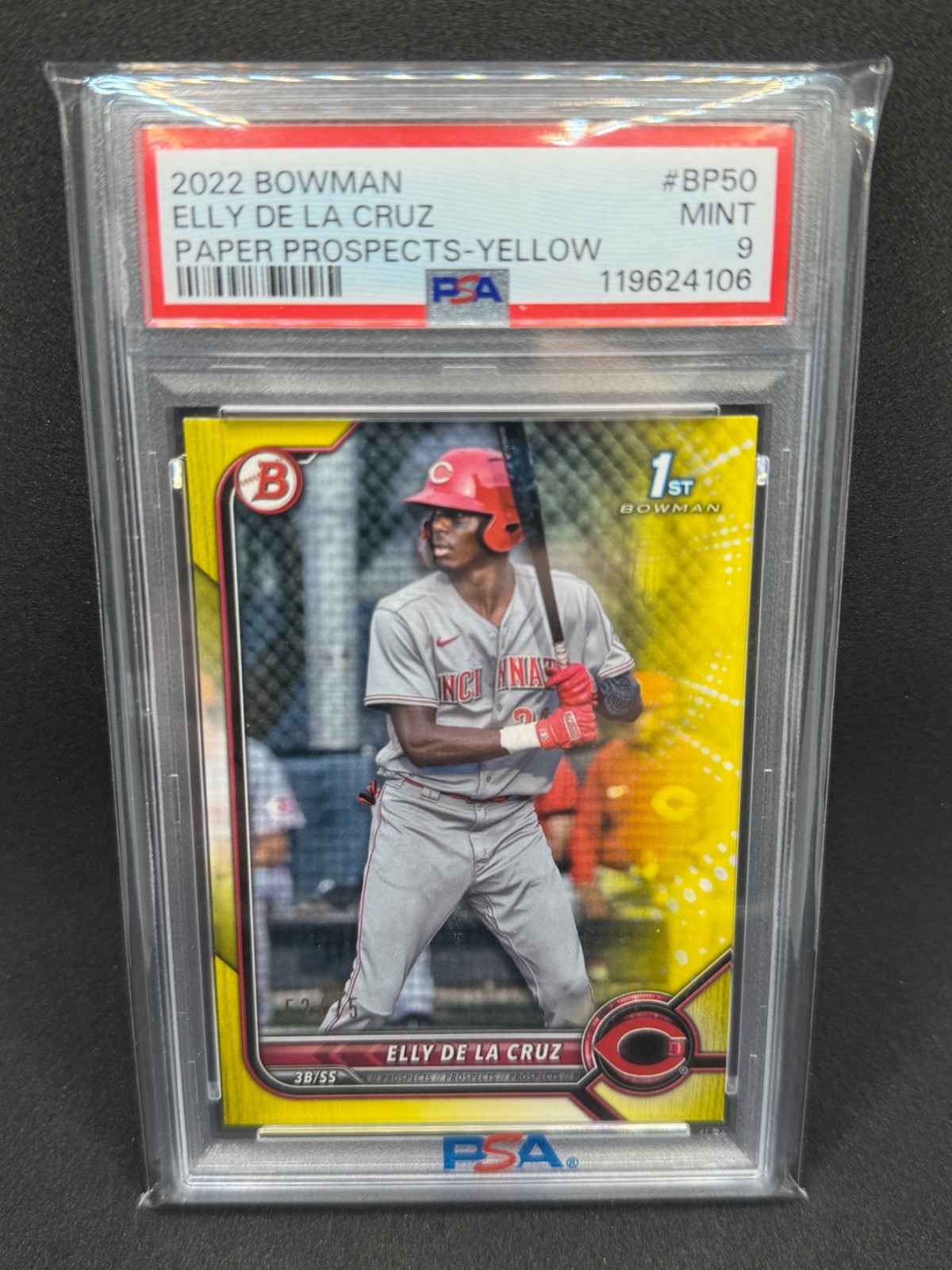 2022 Bowman 1st Prospects Elly De La Cruz Yellow Border /75 #BP-50 PSA 9 MINT
