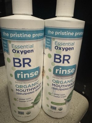 Organic Brushing Rinse Peppermint 16 Oz By Essential Oxygen 2 Pack
