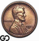 1921-S Lincoln Cent Wheat Penny, Semi-Key Date, Choice AU++/Unc RD, Satin Red