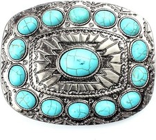 Turquoise belt buckle western buckles for ladies