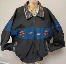 VTG 90s Bee Wild USA Men's XL Western Aztec Santa Fe Bomber Jacket Coat
