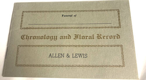 1937 Albia Iowa Chronology & Floral Record Allen Lewis Memory Booklet