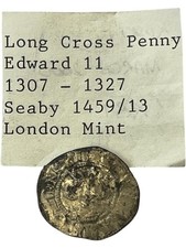 Edward II Long Cross Penny 1307-1327 AD Coin Charity