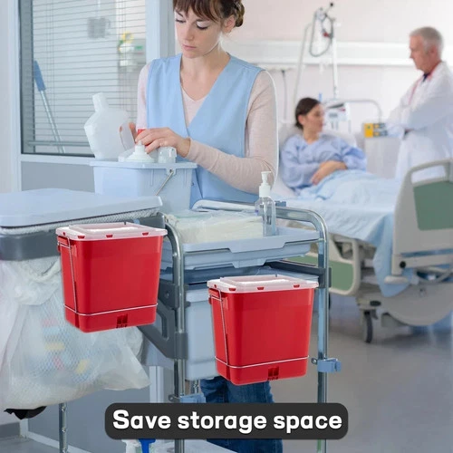 Shimeyao 2 Pcs Wall Cart Sharps Bracket for 2 Gallon Sharps Container Wall Mo... image 4