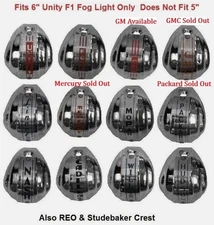 Unity Fog Light Crests Multiple Logos Available GM Ford Hudson Willys Nash ETC