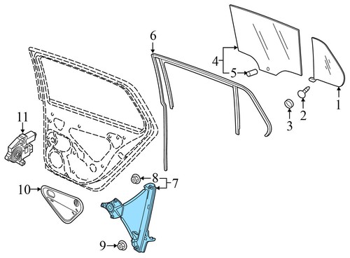 2016-2019 VW GOLF SPORTWAGEN - REAR LEFT Window Regulator 5GM839461C - Picture 3 of 5