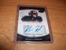 2021 Sage Aspire Silver Rainbow NFL Football Khalil Herbert Rookie Auto Card