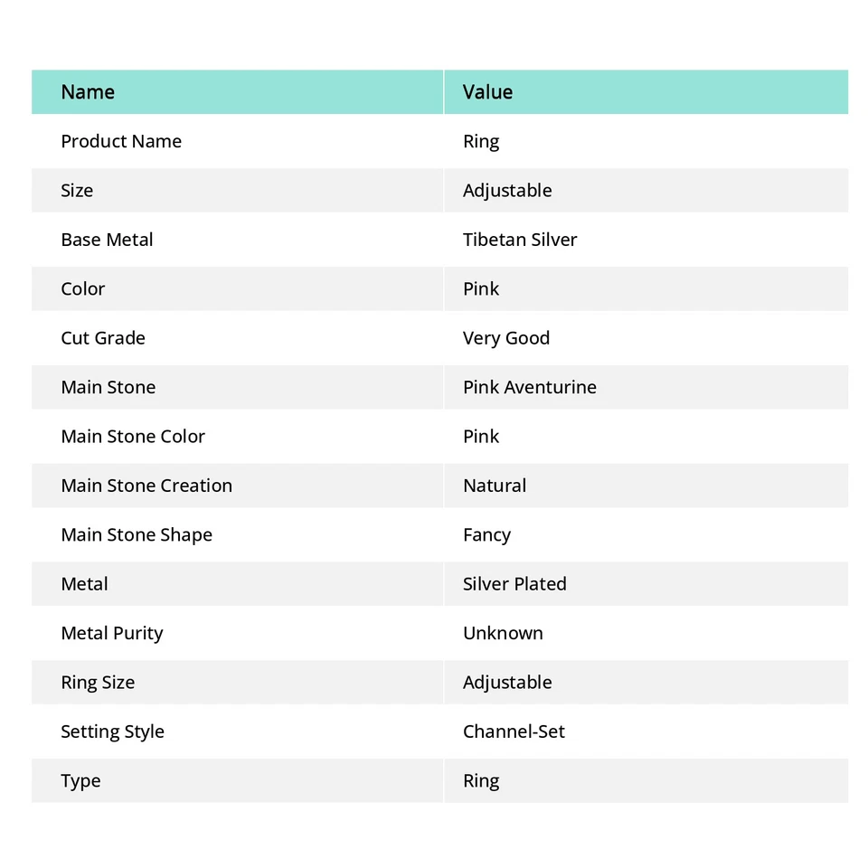 Natural Pink Aventurine Gemstone 925 Sterling Silver Ring Size Adjustable a372 - Image 2 of 4