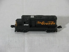 Vtg Mattel N Scale Diesel Locomotive w/Pop Out Engineer, Rio Grande 3980, 1983