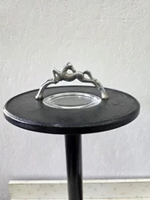 Vtg Art Deco Horse Metal Ashtray Smoke Smoking Stand 27" Tall Base 10.5" Black