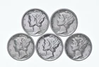 High Grade Lot 1939 1930 1936 1936 1938 Mercury Dime Collection *292