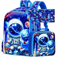 TXHVO 3Pcs Space Backpack for Boys, 16" Astronauts Bookbag with Lunch Box, Sc...