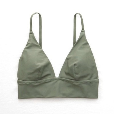 NWT aerie XXL triangle olive green triangle padded bikini top