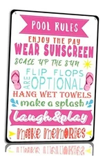 Pool Rules Metal Tin Sign Funny Swimming Pool Decor Signs Home 8x12 Inch P19