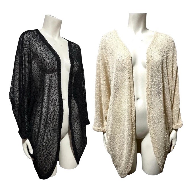 Vince Camuto Sheer Textured Open-Front Kimono Car… - image 1