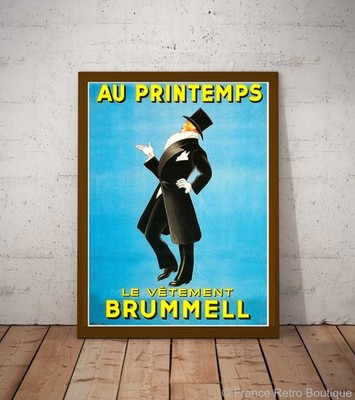 Au Printemps Brummel Vintage Werbeplakat