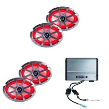 Memphis Audio 2 Pair of MXA69L MXA 6x9" Marine Grade Coaxial Speakers w/RGB L...