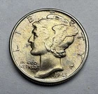 1945-d . Mercury Dime . Uncirculated Full Bands