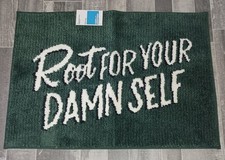 NEW Room Essentials Soft Cotton/Microfiber 20" x 30" Green and black Bath Rug