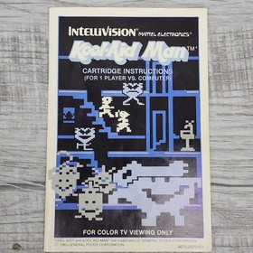 Kool-Aid Man (Intellivision) Cartridge, Manual, Overlays, Insert, & Box