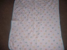 Carters Baby Blanket Multicolor White 100 cotton Receiving Soft Lovey