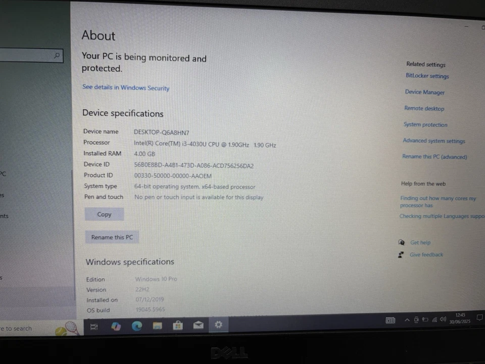 Dell Latitude Laptop E5440 Intel i3-4030U 240GB SSD 4GB RAM WIN 10 Dead Battery - Image 3 of 4
