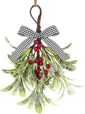 Mistletoe Christmas Decor, Artificial Hanging Mistletoe, Christmas Kiss, 