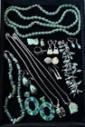 Small Costume Jewelry Lot 14 pc Rhinestone Glass Earthy Tones Vintage Modern