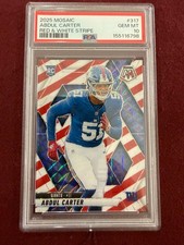 Abdul Carter 2025 Mosaic Red & White Stripe Rookie Card RC PSA 10 Gem Mt. rookie card picture