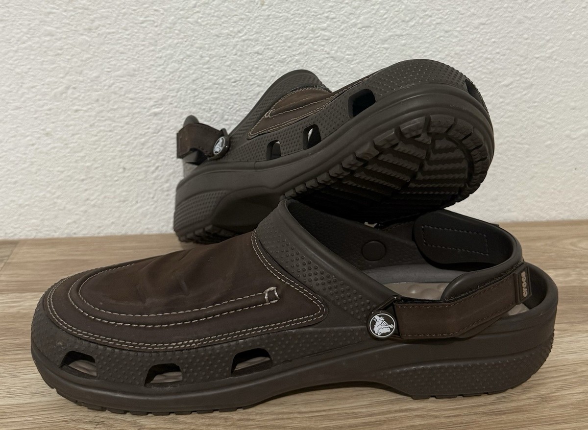 Crocs Clog Sandals Men 12M Yukon Vista Fisherman Shoes Brown 