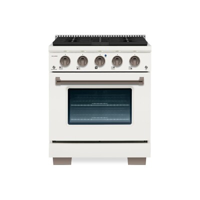 ANTIQUE WHITE and BRONZE 30'' ALL GAS RANGE - Brand New