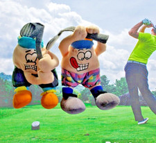 Golf Sillie Slammers Plush Set of 2 Mc Divot  Mulligan Shelf Sitters Golf FUN