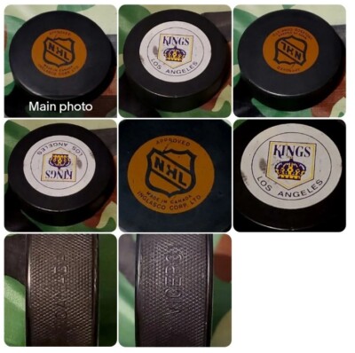 APPROVED VINTAGE GAME PUCK MADE IN   LOS ANGELES KINGS INGLASCO  NHL LA