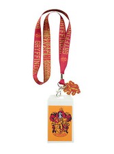 Harry Potter School House GRYFFINDOR ID Card Holder Neckstrap Lanyard W/ Charm