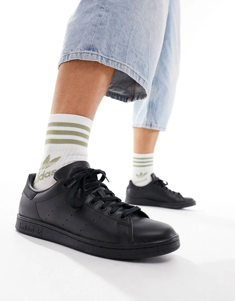 ADIDAS STAN SMITH M20327 Noir Chaussures Baskets Sneakers Homme Neuf T. 55.5 Fr - Photo 3/4