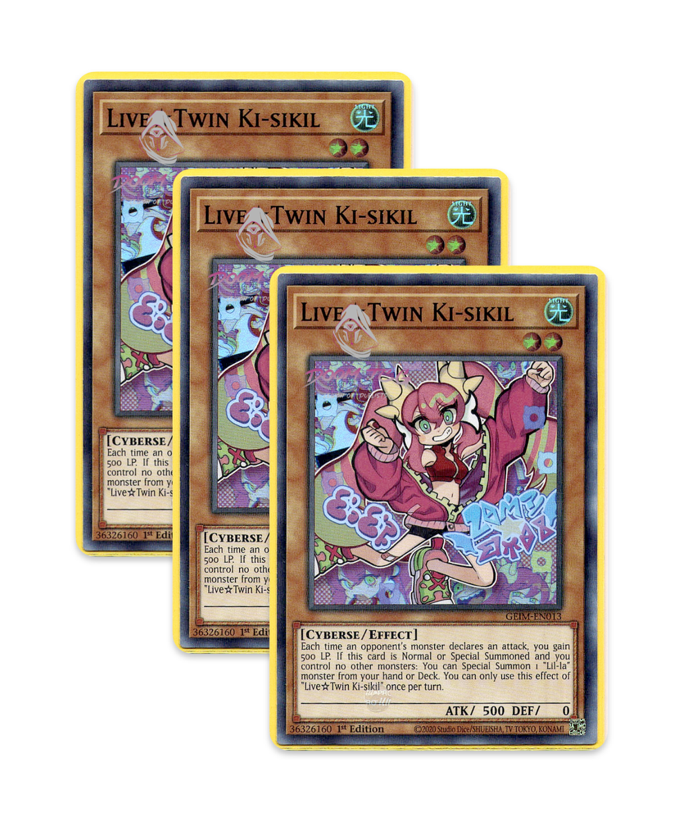 Yugioh! Live Twin Ki-sikil GEIM-EN013 (SR) 1st Ed 3x "Live/Evil Twin  Support" | eBay