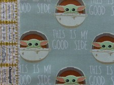 RARE OOP Camelot Fabrics Star Wars MANDALORIAN BABY YODA 100 Cotton FQ