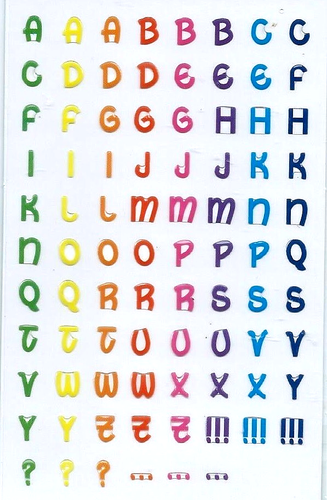 Autocollants 3d époxy Lettres multicolores alphabet stickers scrapbooking - Picture 2 of 2