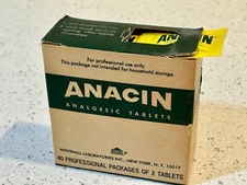 Vintage ANACIN Aspirin Single Use Dispenser Package - FULL - Store Counter Box