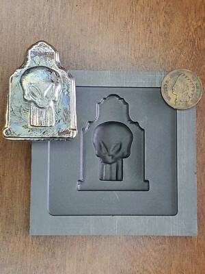 Punisher Tombstone 3D Graphite Mold for Gold Silver Copper Melting Casting 